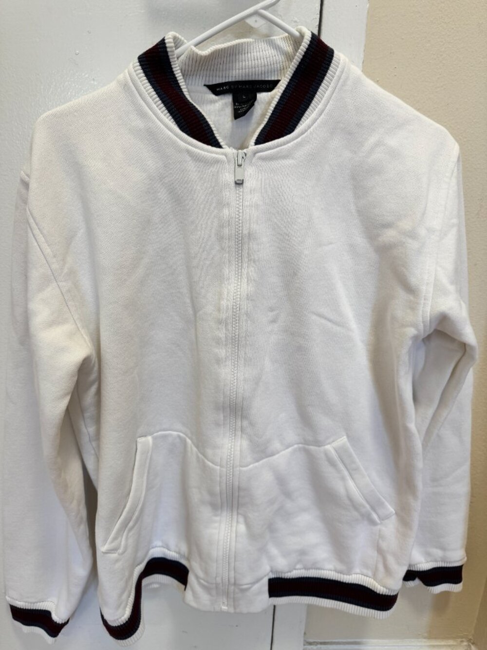 Marc by Marc Jacobs Men's White Zipper Sweater- Size Large - Picture 3 of 5